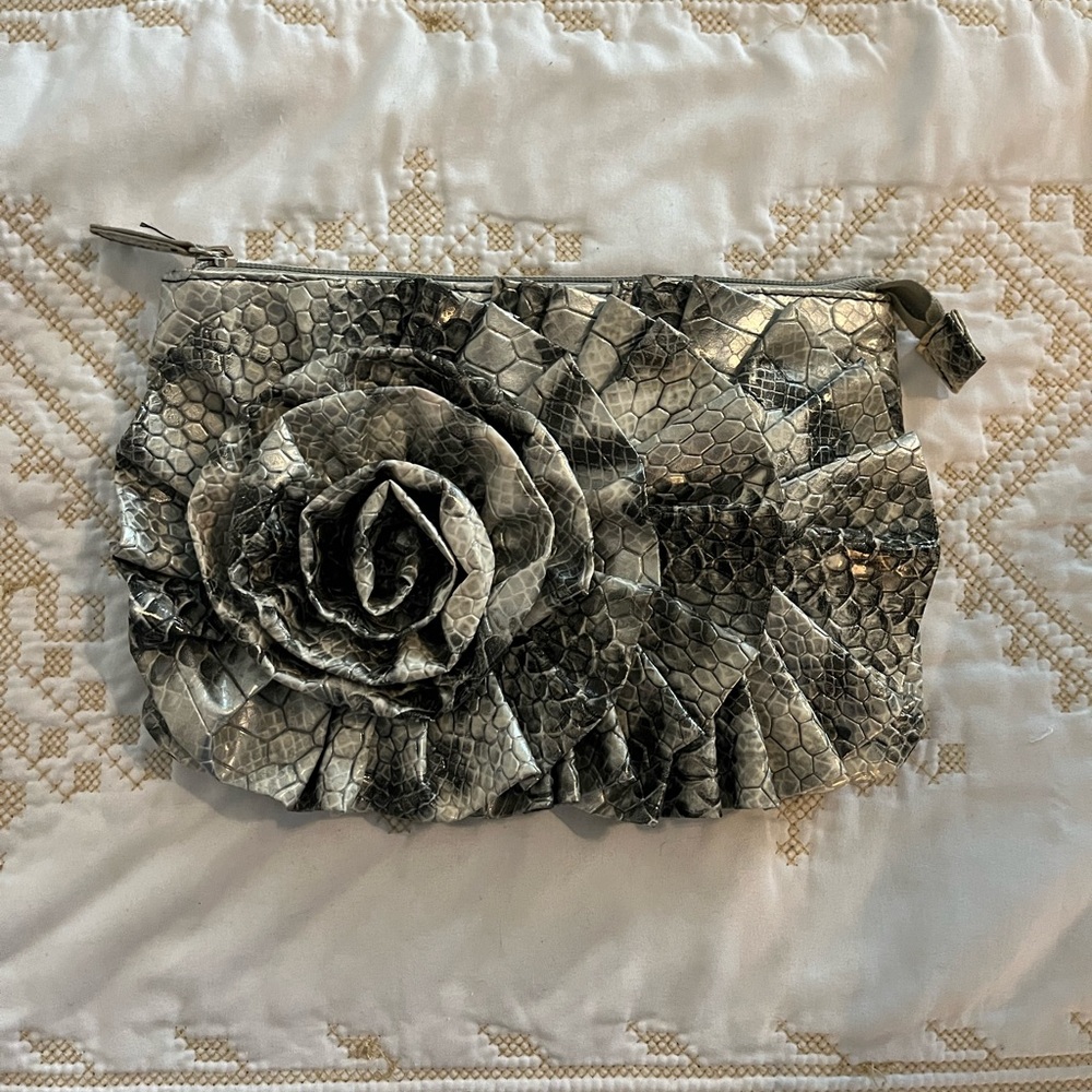 Faux snakeskin Clutch